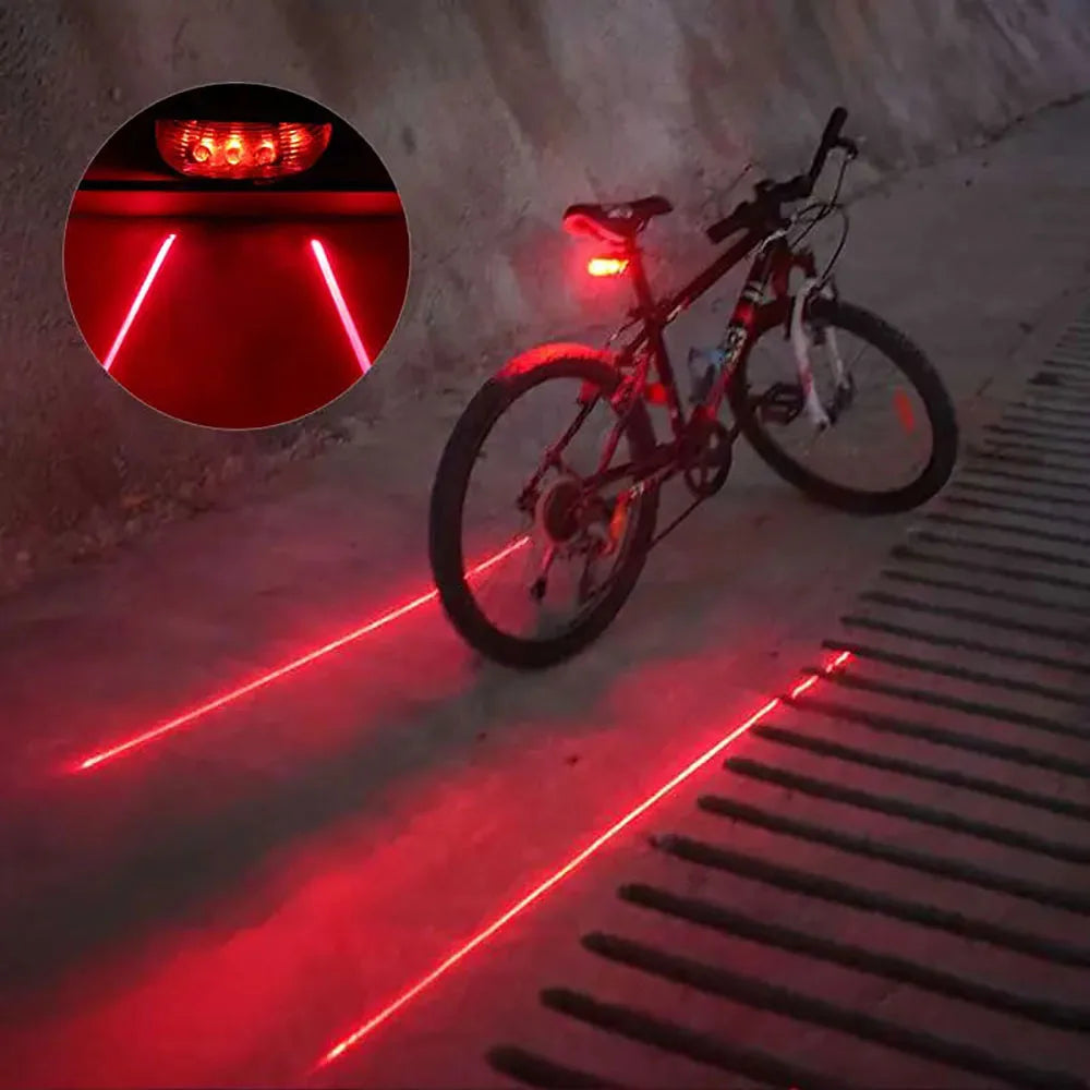 Waterdichte LED Fietslamp met Laser